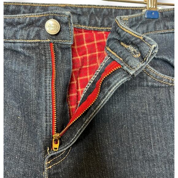 Dickies Flannel Lined Jeans Womens Size 12 Tall Straight Leg Mid Rise Cotton - Picture 3 of 9